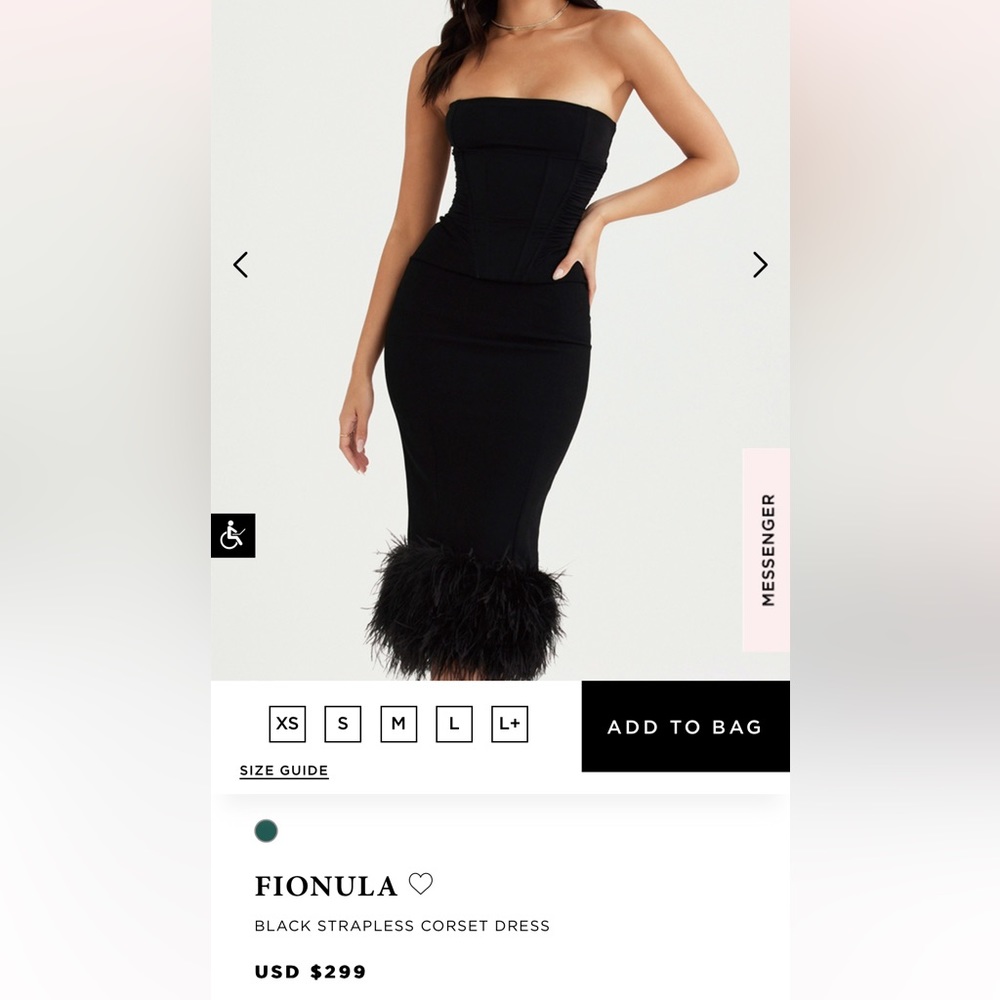 House of CB Black Fionula dress- Size Medium